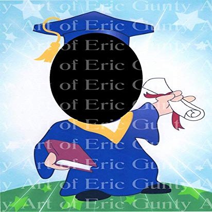 1/2 Sheet - Blue Graduate Robe Graduation - D4367 - Edible Cake/Cupcake Party Topper