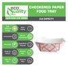 50ct Heavy Duty Disposable Paper Food Tray (2 LB) - Red Check Food Tray, USA MADE, Recyclable, Biodegradable, Compostable, Great for Picnics, Carnivals, Party, Camping, BBQ, Restaurants, Fries view 2