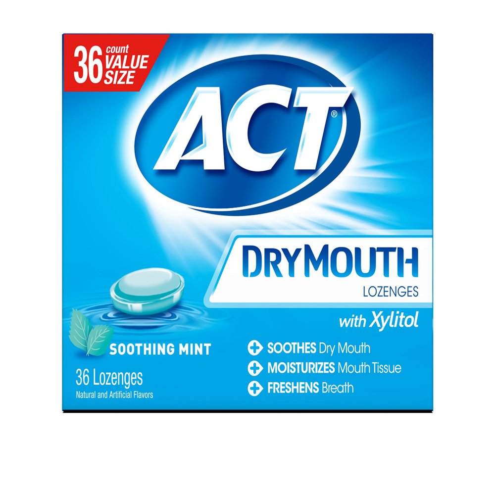 ACT Dry Mouth Lozenges Soothing Mint, 36 Count