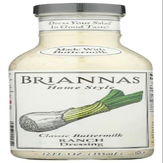 Briannas Ranch Salad Dressing, Classic Buttermilk, 12 Ounce
