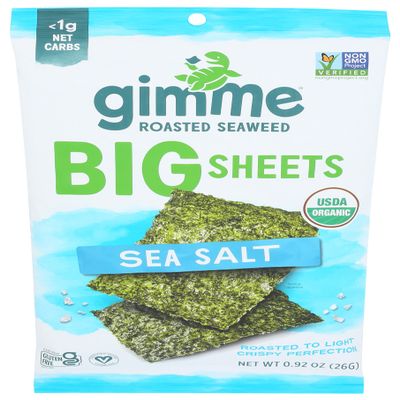 GIMME Organic Wrap N' Roll Roasted Seaweed Sheets, 0.92 OZ