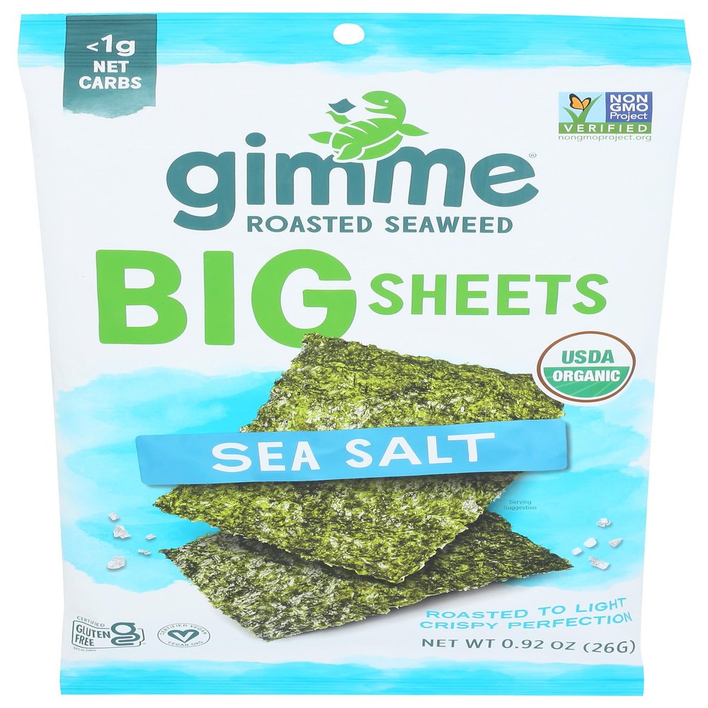GIMME Organic Wrap N' Roll Roasted Seaweed Sheets, 0.92 OZ