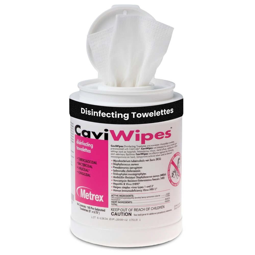 Metrex CaviWipes Disinfecting Towelettes  Durable Non-Woven Disinfecting Wipes for Hard, Non-Porous Surfaces in Healthcare & Laboratory Settings, Pre-Saturated with CaviCide  160 Wipes