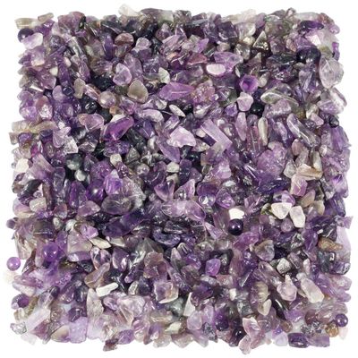 TUMBEELLUWA 1LB Chips Tumbled Stones Crushed Reiki Irregular Shaped Healing Crystal Quartz Decoration,Amethyst