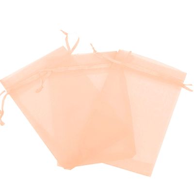 100 Pcs Peach 5x7 Sheer Drawstring Organza Bags Jewelry Pouches Wedding Party Favor Gift Bags Gift Bags Candy Bags [Kyezi Design and Craft]
