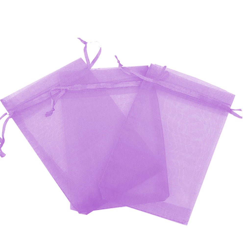 100 Pcs Lavender 3x4 Sheer Drawstring Organza Bags Jewelry Pouches Wedding Party Favor Gift Bags Gift Bags Candy Bags [Kyezi Design and Craft]