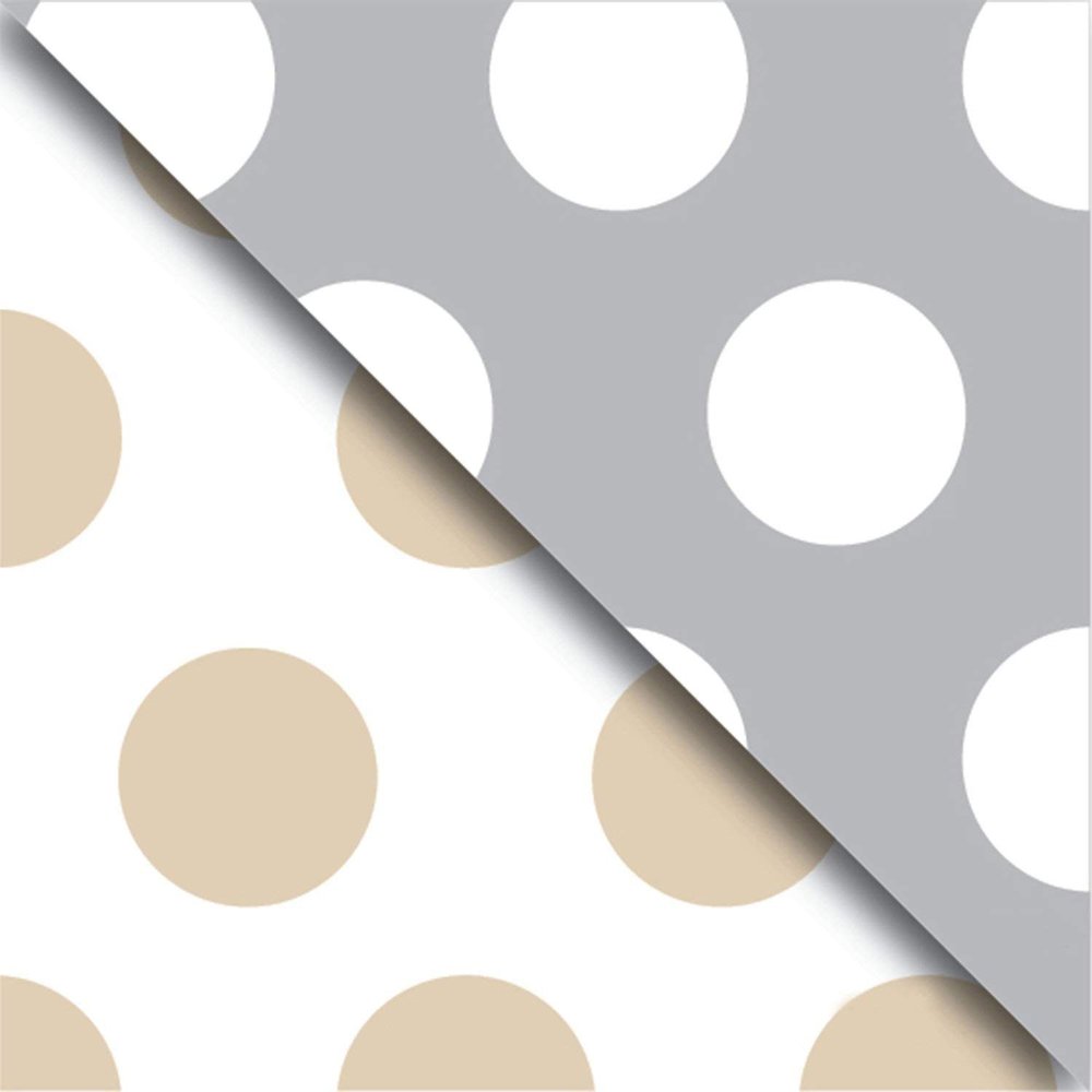 Jillson Roberts Gift Wrapping Paper, Two-Sided Gold & Silver Dot (6 Jumbo Rolls 10ft x 30in)