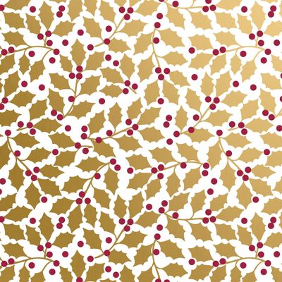 Jillson Roberts Gift Wrapping Paper, Elegant Holly, 6 Jumbo Rolls 10ft x 30in