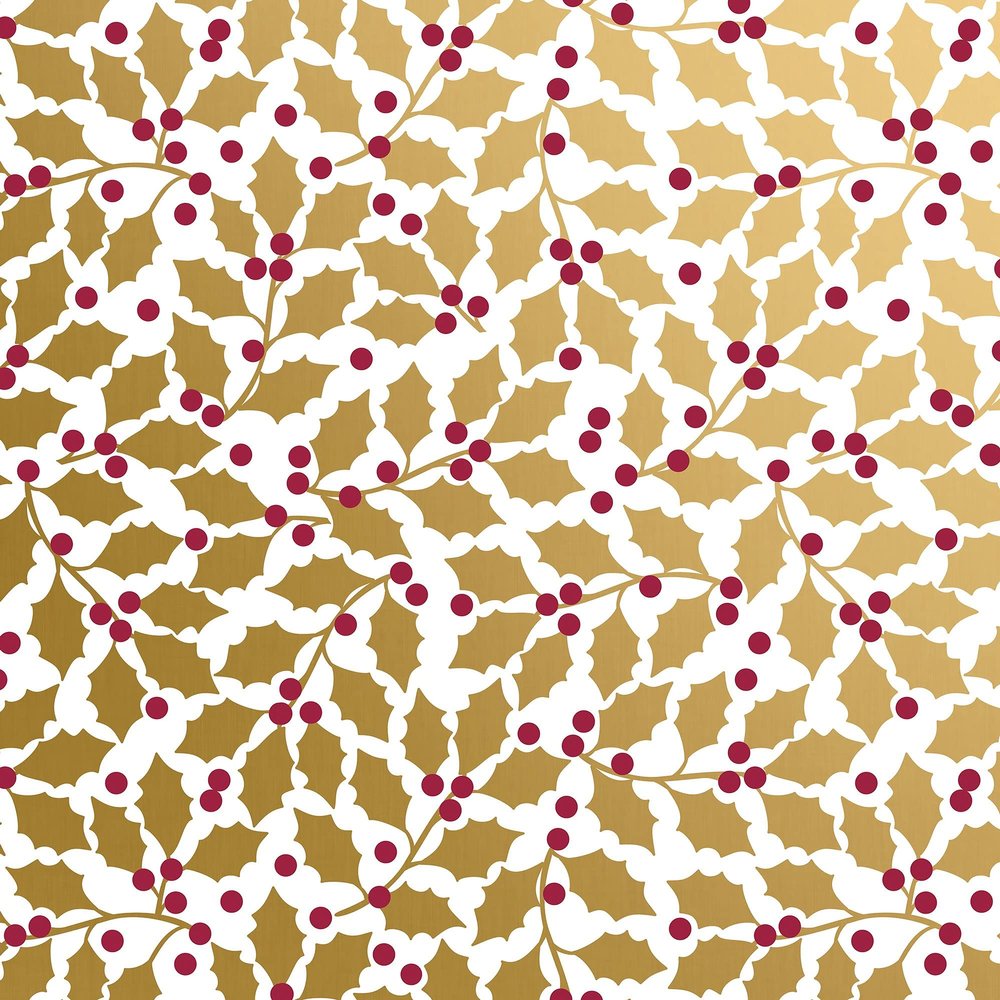 Jillson Roberts Gift Wrapping Paper, Elegant Holly, 6 Jumbo Rolls 10ft x 30in