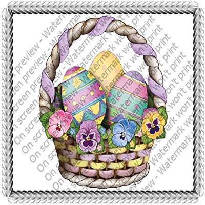 1/2 Sheet - Easter Basket Birthday - D20581 - Edible Cake/Cupcake Party Topper
