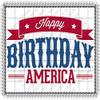 1/2 Sheet - Happy Birthday America 4th of July - D152 - Edible Cake/Cupcake Party Topper view 1