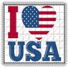 1/2 Sheet - I Love USA 4th of July - D149 - Edible Cake/Cupcake Party Topper view 1