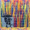 1/2 Sheet - Kissing in the Rain Painting Birthday - D20907 - Edible Cake/Cupcake Party Topper view 1