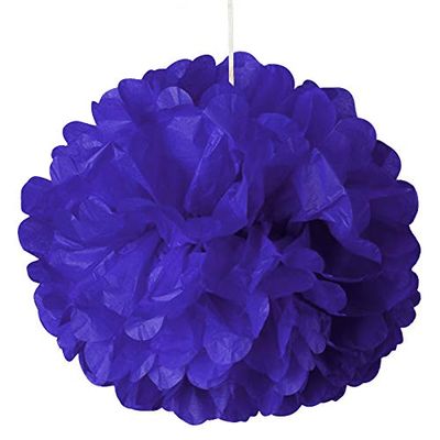 5ea - 8" Royal Tissue Pom Pom Christmas