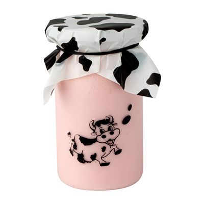 Restaurantware 4.5 Inch x 4 Inch Yogurt Jar Wrappers 500 With Rubber Band Wrappers For Pudding Containers - Grease Resistant Disposable Cow Print Plastic Chia Pudding Jar Covers Reuseable
