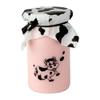 Restaurantware 4.5 Inch x 4 Inch Yogurt Jar Wrappers 500 With Rubber Band Wrappers For Pudding Containers - Grease Resistant Disposable Cow Print Plastic Chia Pudding Jar Covers Reuseable view 1
