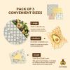 SUPERBEE Beeswax Wrap for Food, Set of 3 Bees Wax Wraps, Reusable Bees Wrap Paper for Wrapping Vegetables & Cheese, Bowl Covers and Sandwich Wrapping Paper, Beeswax Food Wraps - Classic view 2