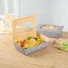 Restaurantware Cafe Vision 42 Ounce Disposable To Go Boxes 200 Paper Boxes For Food - Hinge Lock Grease-Impervious Gray Paper Take Out Food Containers With Window For Lunch Or Desserts view 3