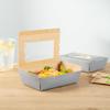 Restaurantware Cafe Vision 42 Ounce Disposable To Go Boxes 200 Paper Boxes For Food - Hinge Lock Grease-Impervious Gray Paper Take Out Food Containers With Window For Lunch Or Desserts view 4