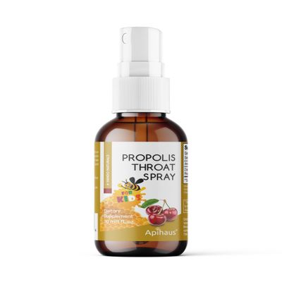 Apihaus Propolis & Herb Throat Spray for Kids with Cherry Flavor, 1 Fluid Ounce