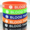 JOYID Blood THINNER Medical Alert ID Emergency Bracelet Warning Wristband Rubber Bracelet-5pcs (Multicolor) view 2
