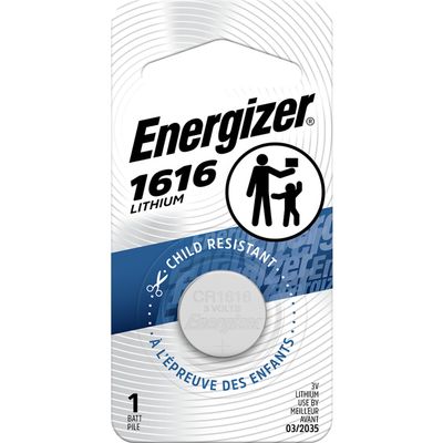 Energizer ECR1616BP Electronic Lithium 3V Batteries, Black/Silver