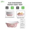 900ct Heavy Duty Disposable Paper Food Tray (5 LB) - Red Check Food Tray, USA MADE, Recyclable, Biodegradable, Compostable, Great for Picnics, Carnivals, Party, Camping, BBQ, Restaurants, Fries view 3