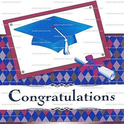 1/4 Sheet - Congratulations Graduate Cap - D2230 - Edible Cake/Cupcake Party Topper - D2230