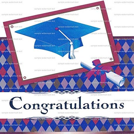 1/4 Sheet - Congratulations Graduate Cap - D2230 - Edible Cake/Cupcake Party Topper - D2230