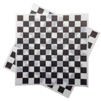 12x12 Grease Resistant Sheet, Black Checkered, Basket Liner, Wrap, 1000 Sheets Per Box, Brown Paper Goods 7B12-BK