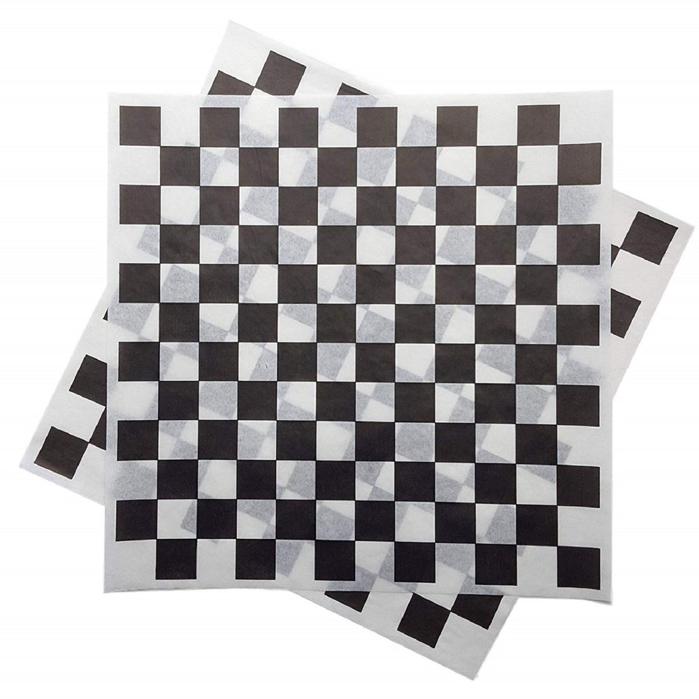 12x12 Grease Resistant Sheet, Black Checkered, Basket Liner, Wrap, 1000 Sheets Per Box, Brown Paper Goods 7B12-BK