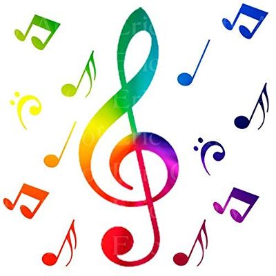 1/4 Sheet - Band Music Notes Rainbow Birthday - D22718 - Edible Cake/Cupcake Party Topper - D22718