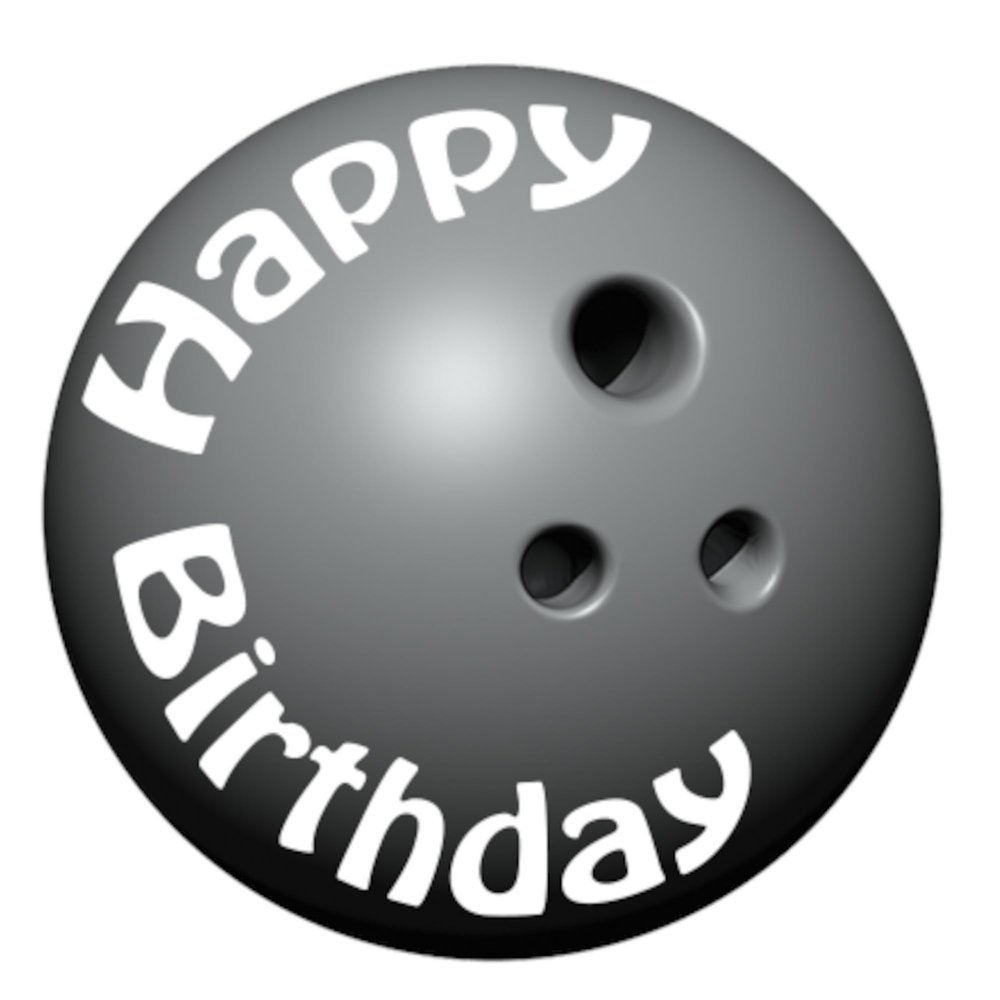 1/2 Sheet - Bowling Ball League Birthday - D22664 - Edible Cake/Cupcake Party Topper - D22664
