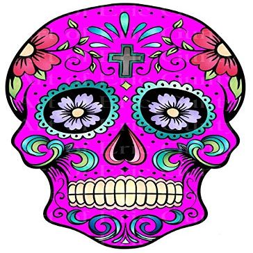 1/2 Sheet - Pink Sugar Skull Halloween Birthday - D22661 - Edible Cake/Cupcake Party Topper - D22661