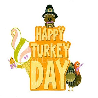 1/2 Sheet - Happy Turkey Day Thanksgiving Birthday - D22327 - Edible Cake/Cupcake Party Topper - D22327