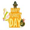1/2 Sheet - Happy Turkey Day Thanksgiving Birthday - D22327 - Edible Cake/Cupcake Party Topper - D22327 view 1