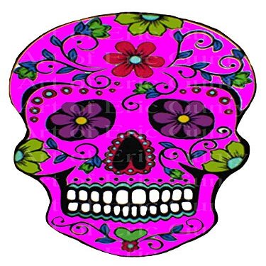1/2 Sheet - Pink Sugar Skull Halloween Birthday - D22657 - Edible Cake/Cupcake Party Topper - D22657