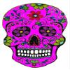 1/2 Sheet - Pink Sugar Skull Halloween Birthday - D22657 - Edible Cake/Cupcake Party Topper - D22657 view 1