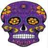 1/4 Sheet - Purple Sugar Skull Halloween Birthday - D22659 - Edible Cake/Cupcake Party Topper - D22659 view 1