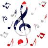 1/2 Sheet - Band Music Notes Patriotic Birthday - D22717 - Edible Cake/Cupcake Party Topper - D22717