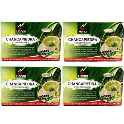 Chanca Piedra Kidney Stone Breaker 100% Natural Peruvian 4 Boxes (100 Tea Bags) Caffeine Free Herbal Supplement
