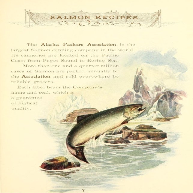 Canned Salmon Recipes 1900 Alaska Packers Association Poster Print (24 x 36)