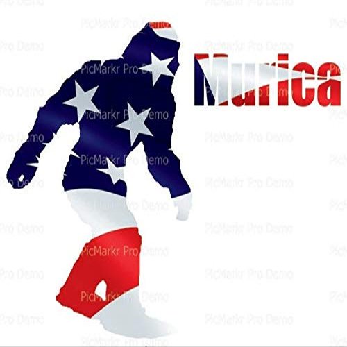 1/2 Sheet - Bigfoot, Yeti, Sasquatch Patriotic Birthday - D21847 - Edible Cake/Cupcake Party Topper - D21847