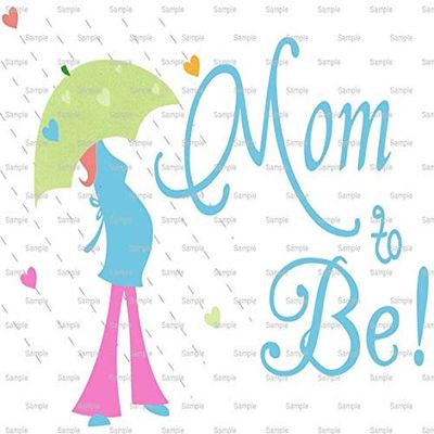 1/4 Sheet - Mom To Be Baby Shower Birthday - D2283 - Edible Cake/Cupcake Party Topper - D2283