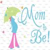 1/4 Sheet - Mom To Be Baby Shower Birthday - D2283 - Edible Cake/Cupcake Party Topper - D2283 view 1