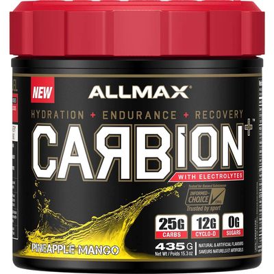 ALLMAX CARBION+, Pineapple Mango - 725 g - High-Performance Training Fuel - Boosts Hydration, Performance & Recovery - with 25 g Carbs & Zero Sugar - 25 Servings