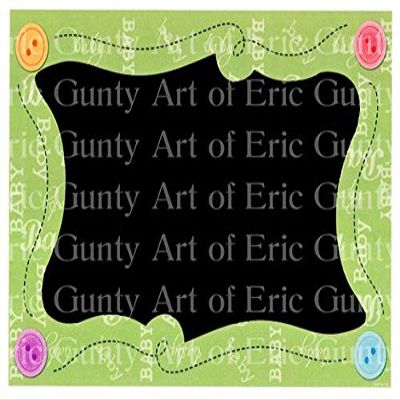 1/8 Sheet - Green Buttons Baby Shower Birthday - D20796 - Edible Cake/Cupcake Party Topper