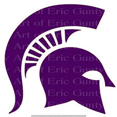 1/2 Sheet - Purple Spartan Mascot Birthday - D24147 - Edible Cake/Cupcake Party Topper - D24147