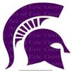 1/2 Sheet - Purple Spartan Mascot Birthday - D24147 - Edible Cake/Cupcake Party Topper - D24147 view 1