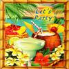6" Round - Summer Luau Let's Party Birthday - D333 - Edible Cake/Cupcake Party Topper view 1